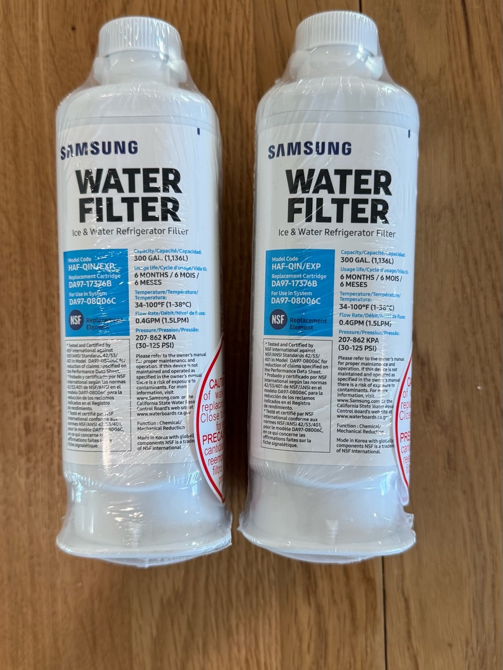 Samsung White Refrigerator Water Filter Pair
